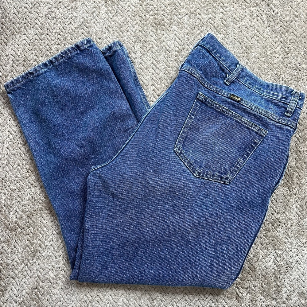 Rustler Classic Regular Fit Straight Leg Blue Denim Jeans Men's Size 46x30